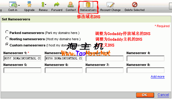 修改Godaddy注册域名的DNS地址.png